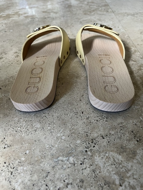 NIB Gucci GG Interlocking Wooden Sandals Slides Men G 10 US 10.5 main image 7